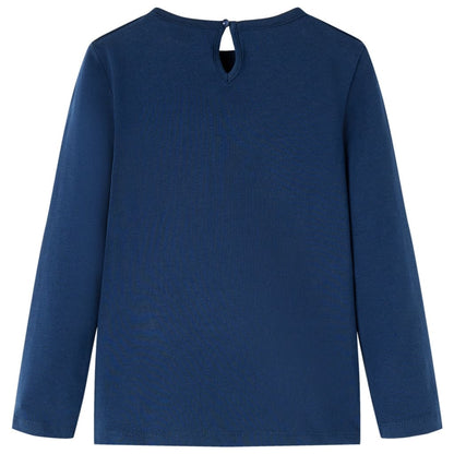 Kindershirt met lange mouwen 116 marineblauw Marineblauw
