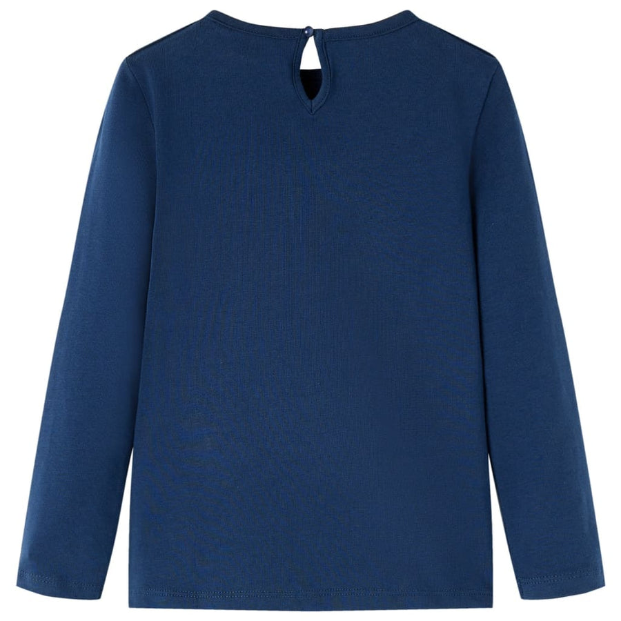 Kindershirt met lange mouwen 116 marineblauw Marineblauw