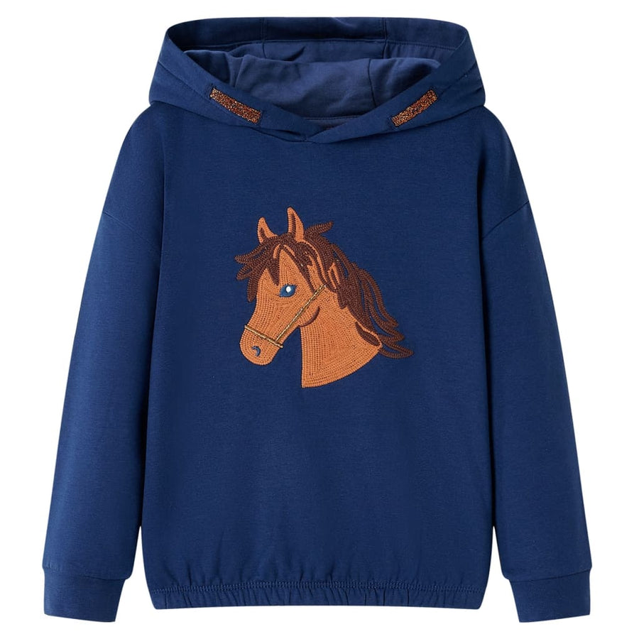 Kindertrui met capuchon 92 marineblauw Marineblauw