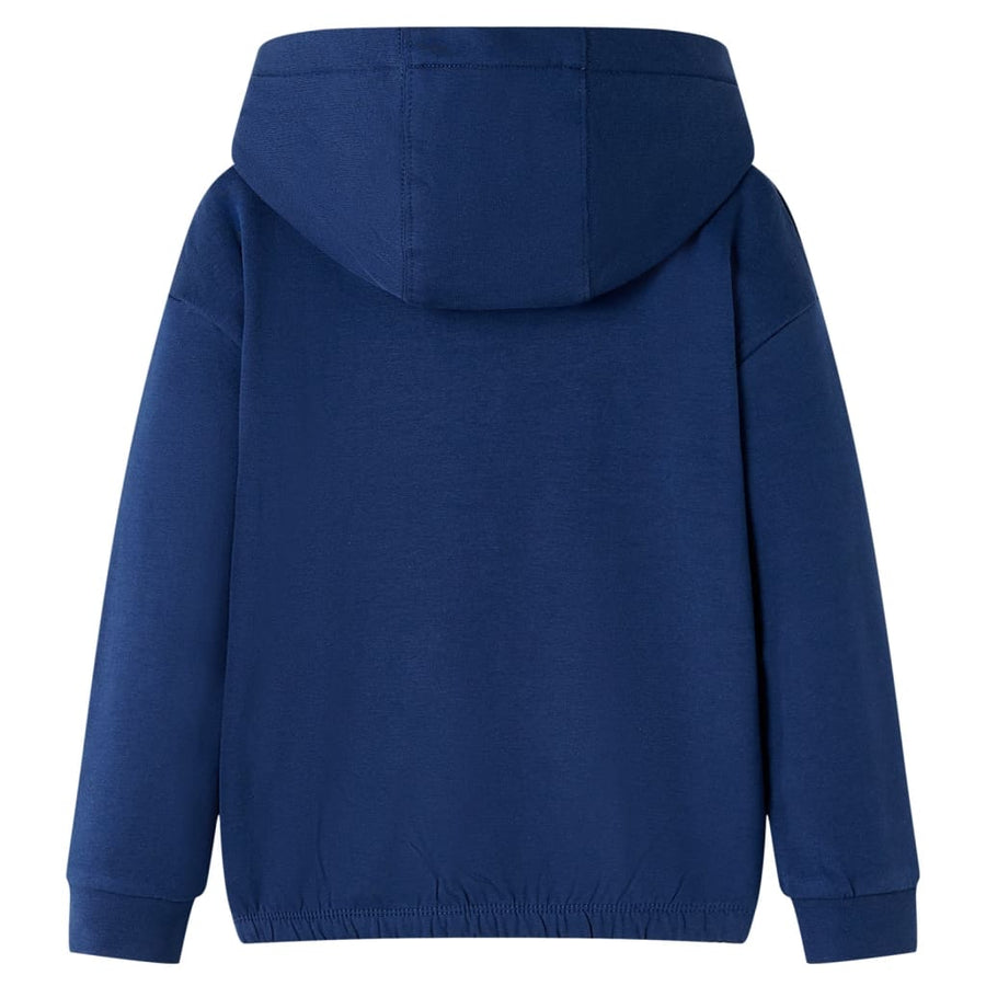 Kindertrui met capuchon 92 marineblauw Marineblauw