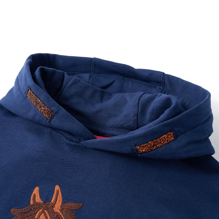 Kindertrui met capuchon 92 marineblauw Marineblauw