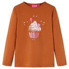Kindershirt lange mouwen 104 cognac ijsjesprint