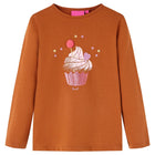 Kids' long-sleeved shirt 116 cognac