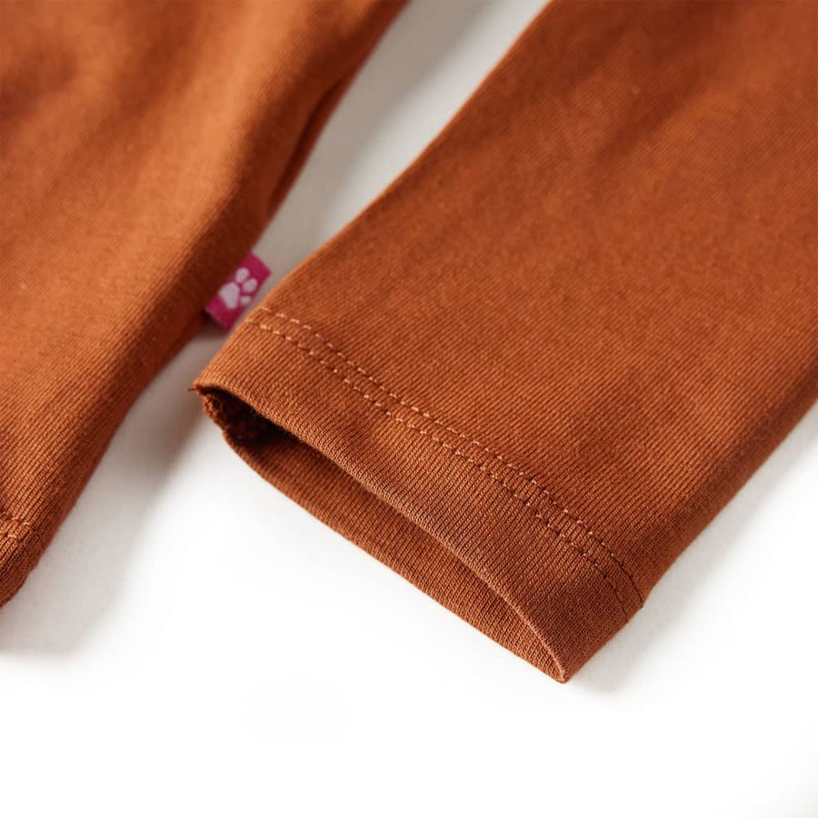 Kindershirt met lange mouwen 116 cognackleurig Cognac