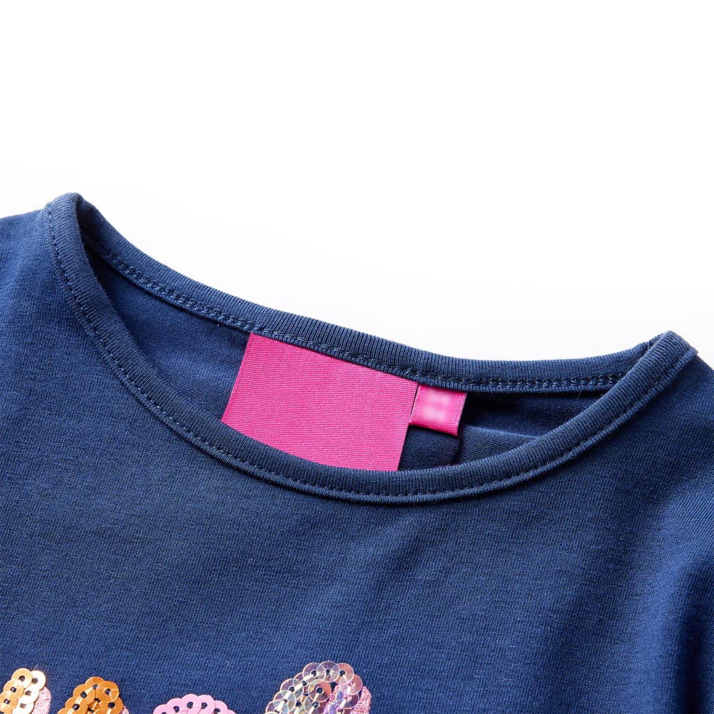 Kindershirt met lange mouwen 104 marineblauw Marineblauw