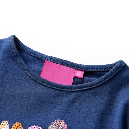 Kindershirt met lange mouwen 104 marineblauw Marineblauw