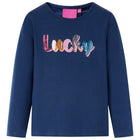 Kindershirt lange mouwen 116 marineblauw