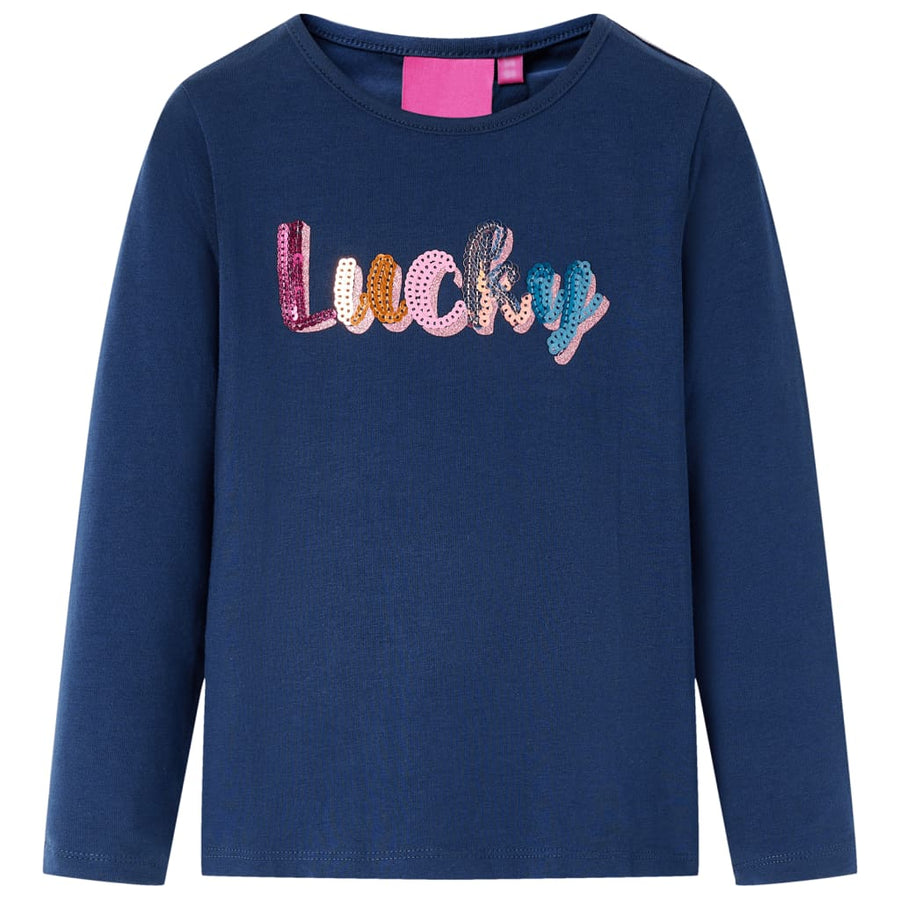 Kindershirt met lange mouwen 116 marineblauw Marineblauw