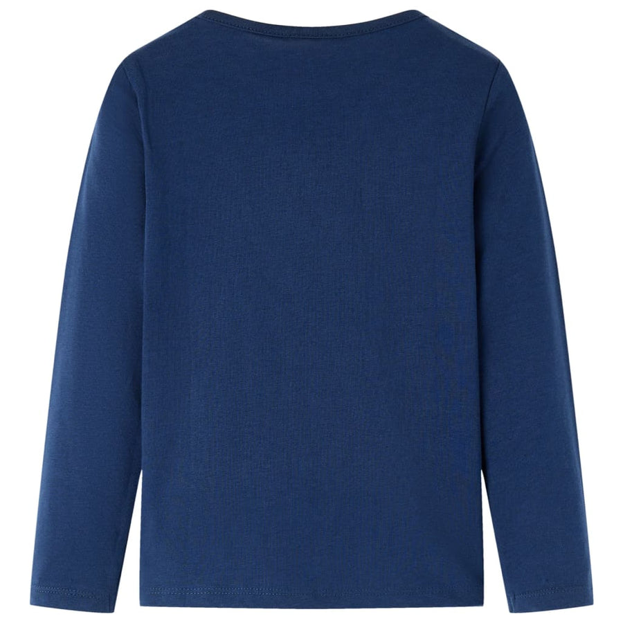 Kindershirt met lange mouwen 116 marineblauw Marineblauw