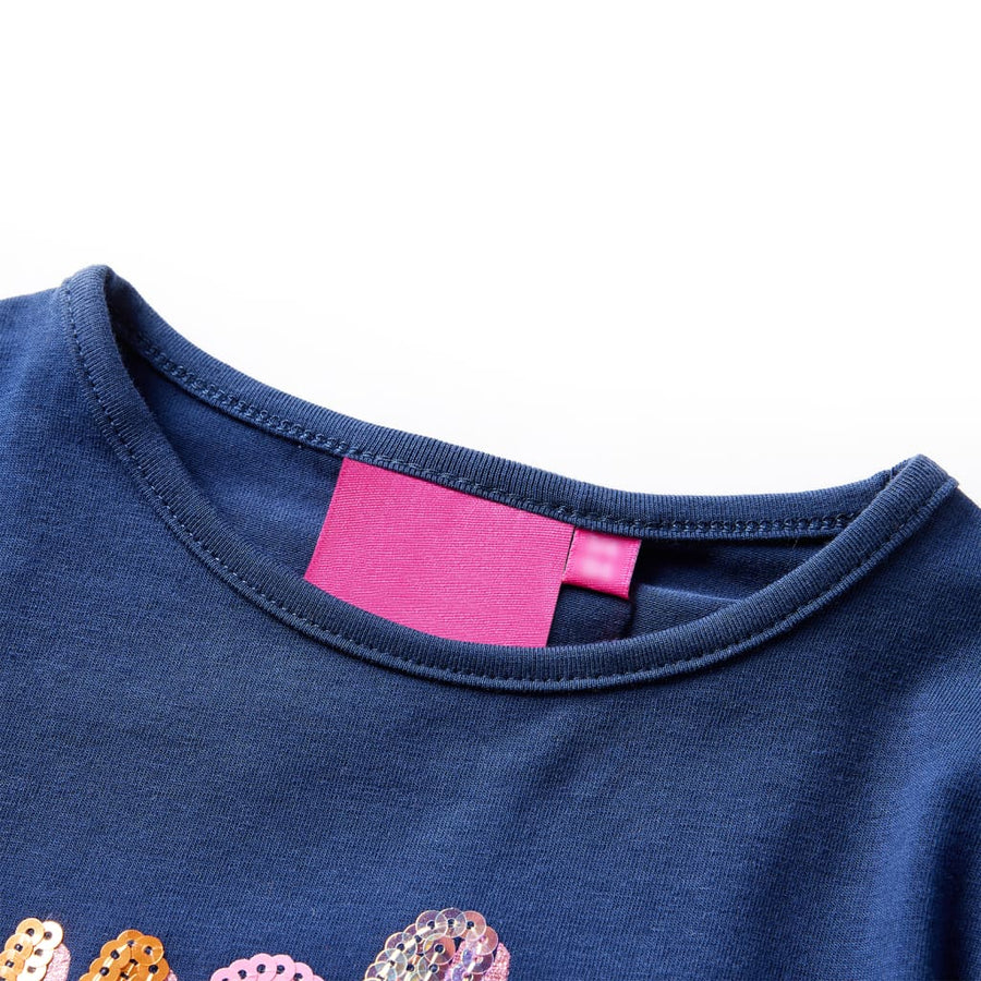 Kindershirt met lange mouwen 116 marineblauw Marineblauw