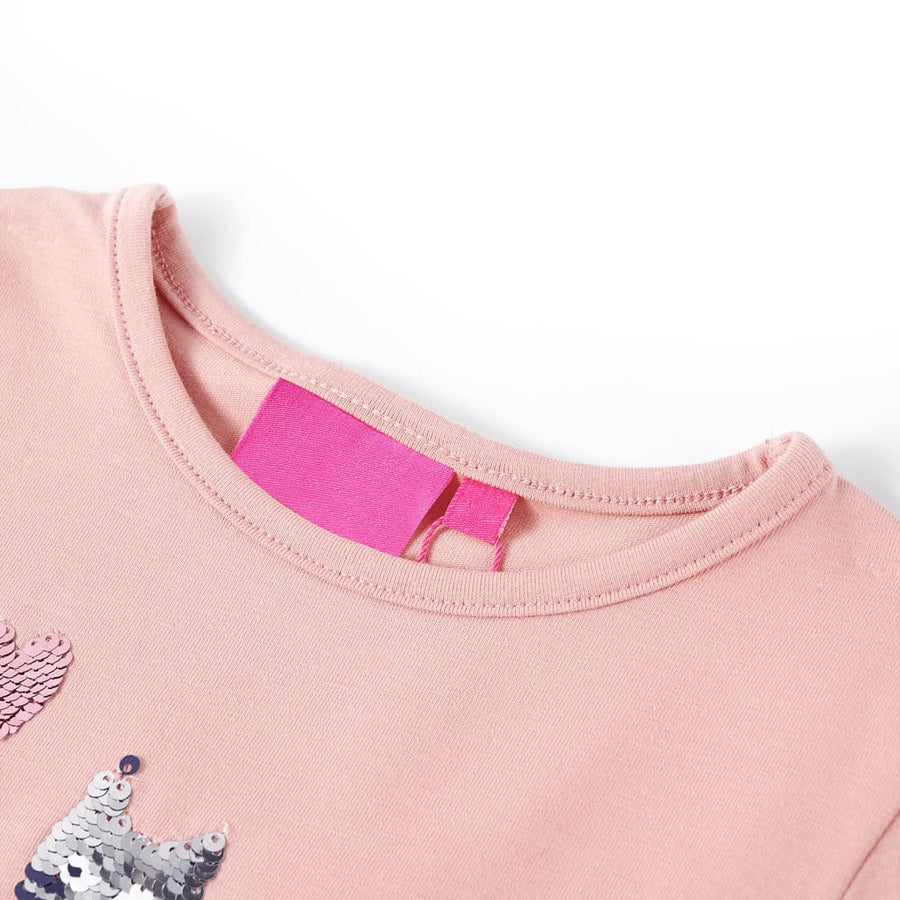 Kindershirt met lange mouwen 104 lichtroze lichtroze