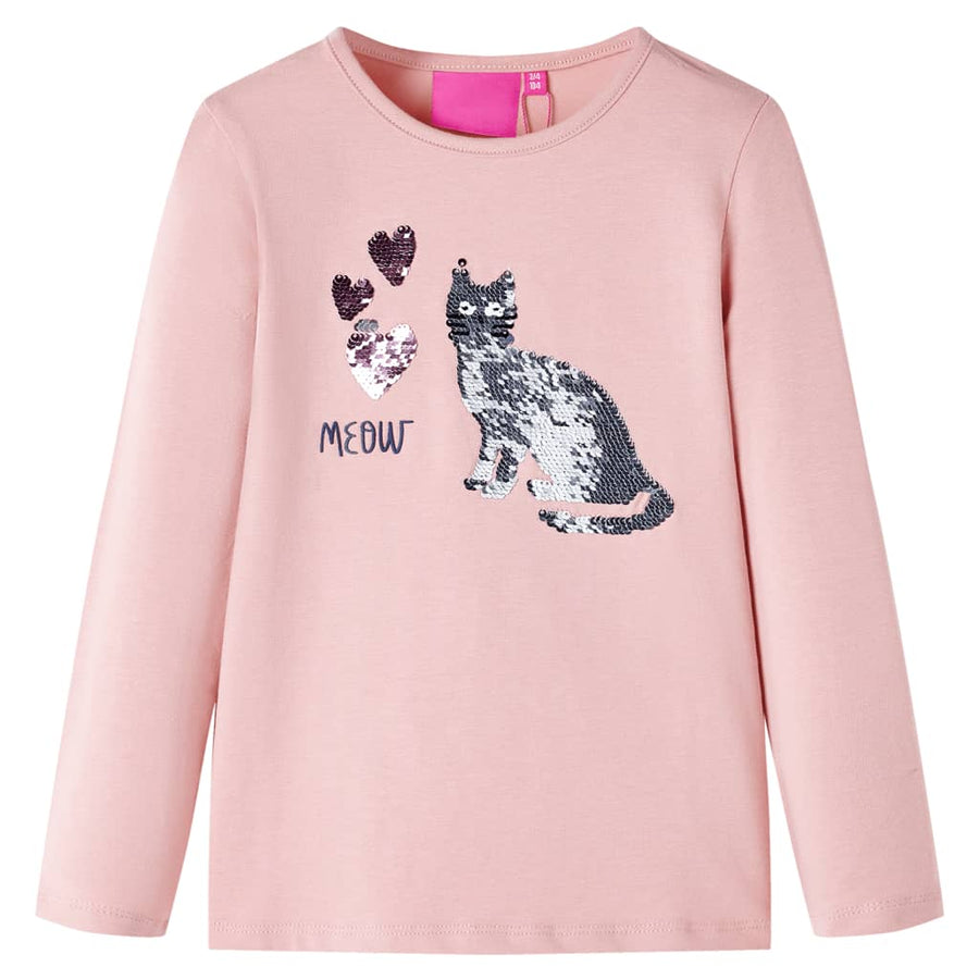 Kindershirt met lange mouwen 116 lichtroze lichtroze