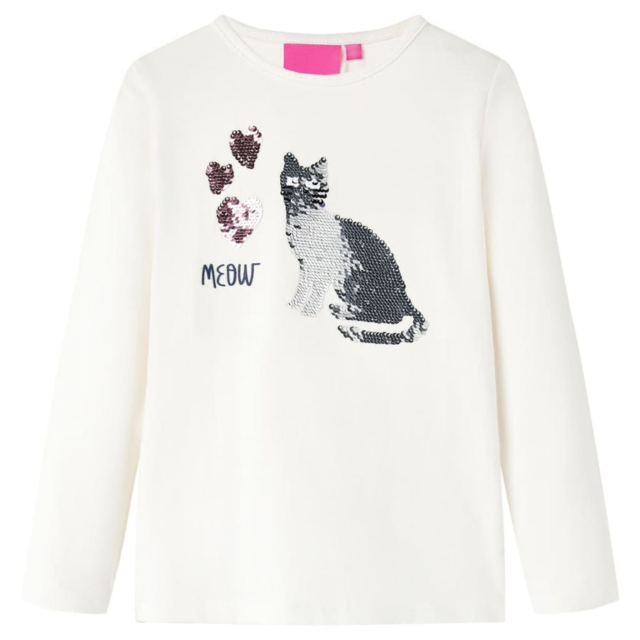 Kindershirt met lange mouwen 128 ecru Ecru
