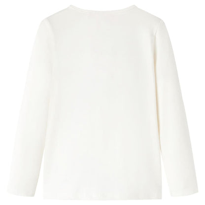 Kindershirt met lange mouwen 128 ecru Ecru