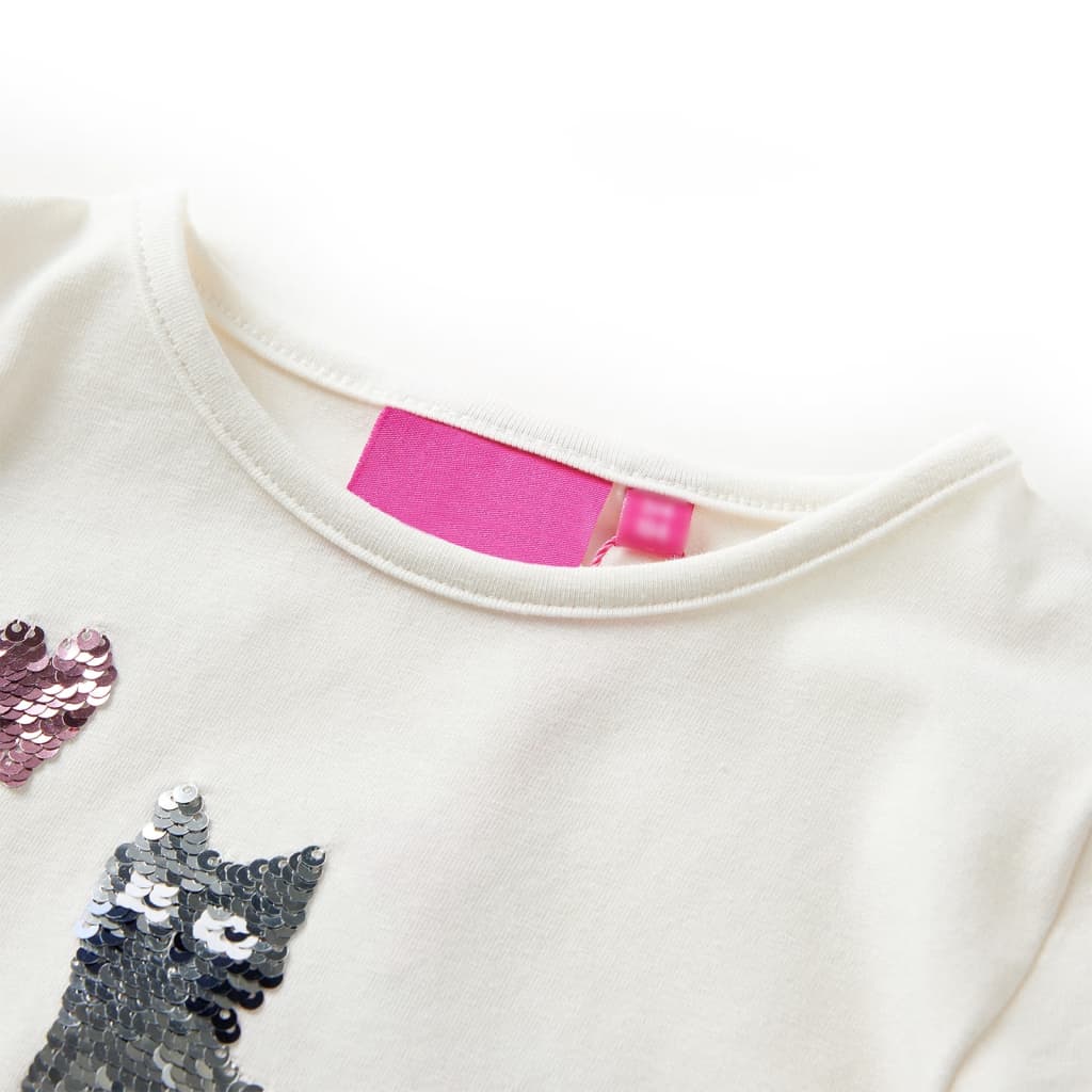 Kindershirt met lange mouwen 128 ecru Ecru