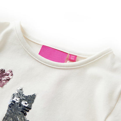 Kindershirt met lange mouwen 128 ecru Ecru