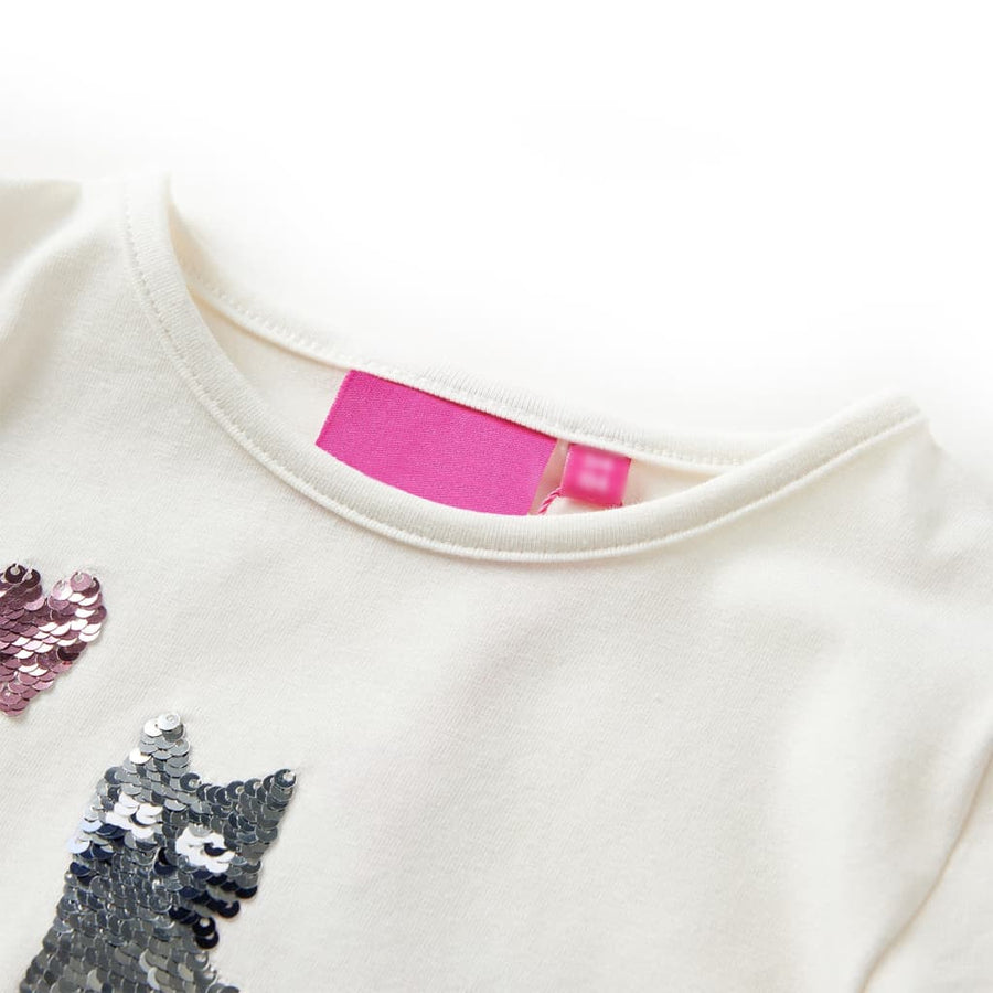 Kindershirt met lange mouwen 128 ecru Ecru