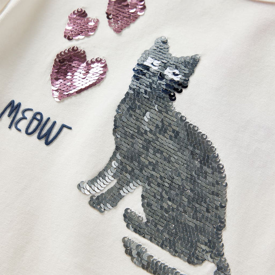 Kindershirt met lange mouwen 128 ecru Ecru