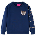 Kindertrui 140 marineblauw katoen fleece