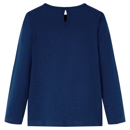 Kindershirt met lange mouwen 104 marineblauw Blauw