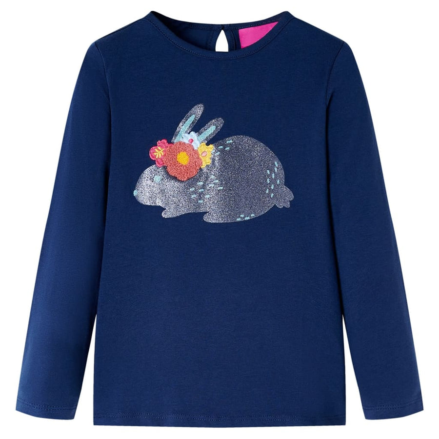 Kindershirt met lange mouwen 116 marineblauw Blauw