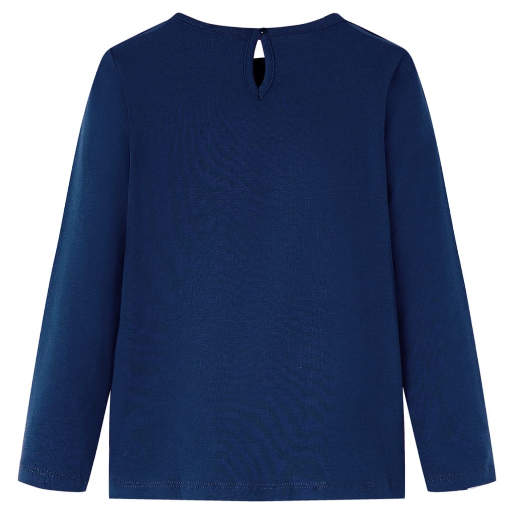 Kindershirt met lange mouwen 116 marineblauw Blauw