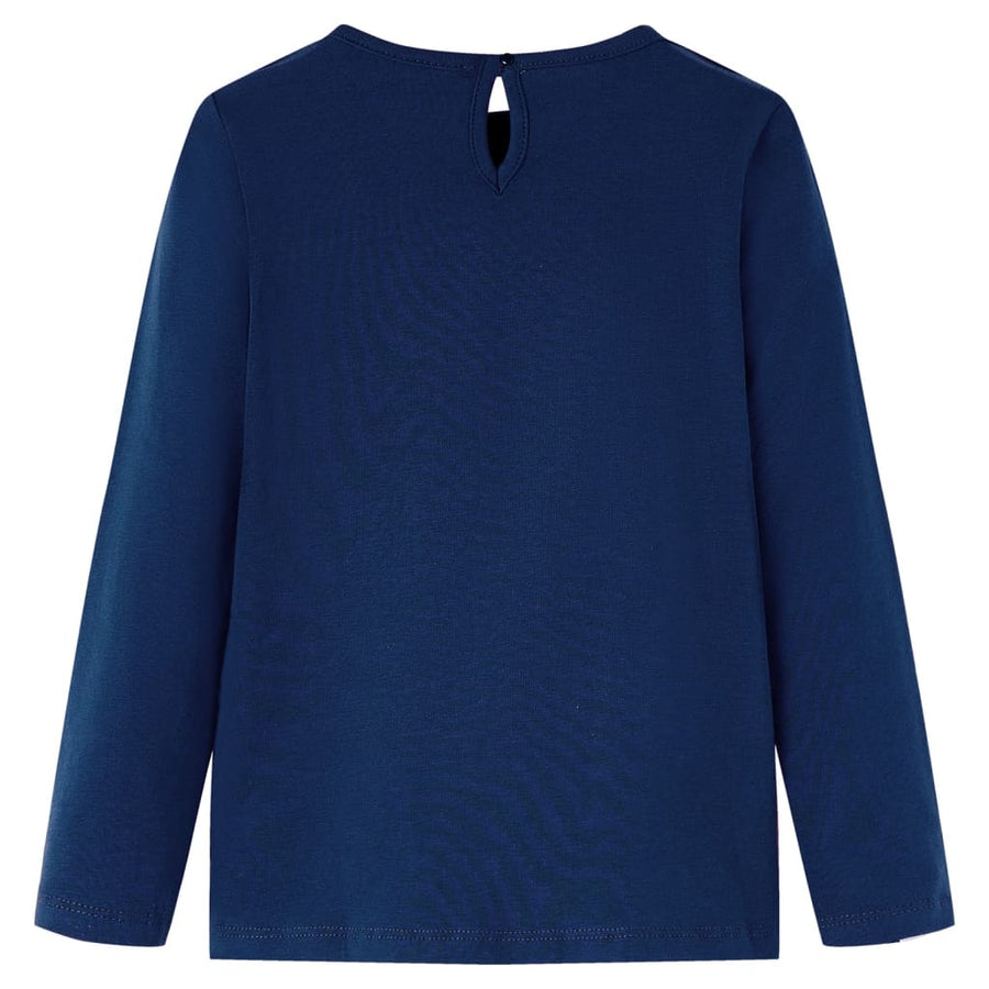 Kindershirt met lange mouwen 116 marineblauw Blauw