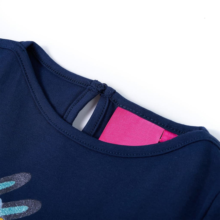 Kindershirt met lange mouwen 116 marineblauw Blauw
