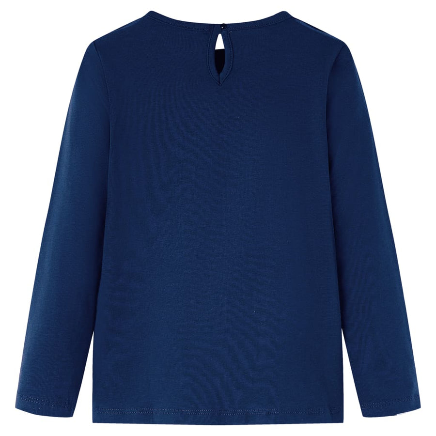 Kindershirt met lange mouwen 128 marineblauw Blauw