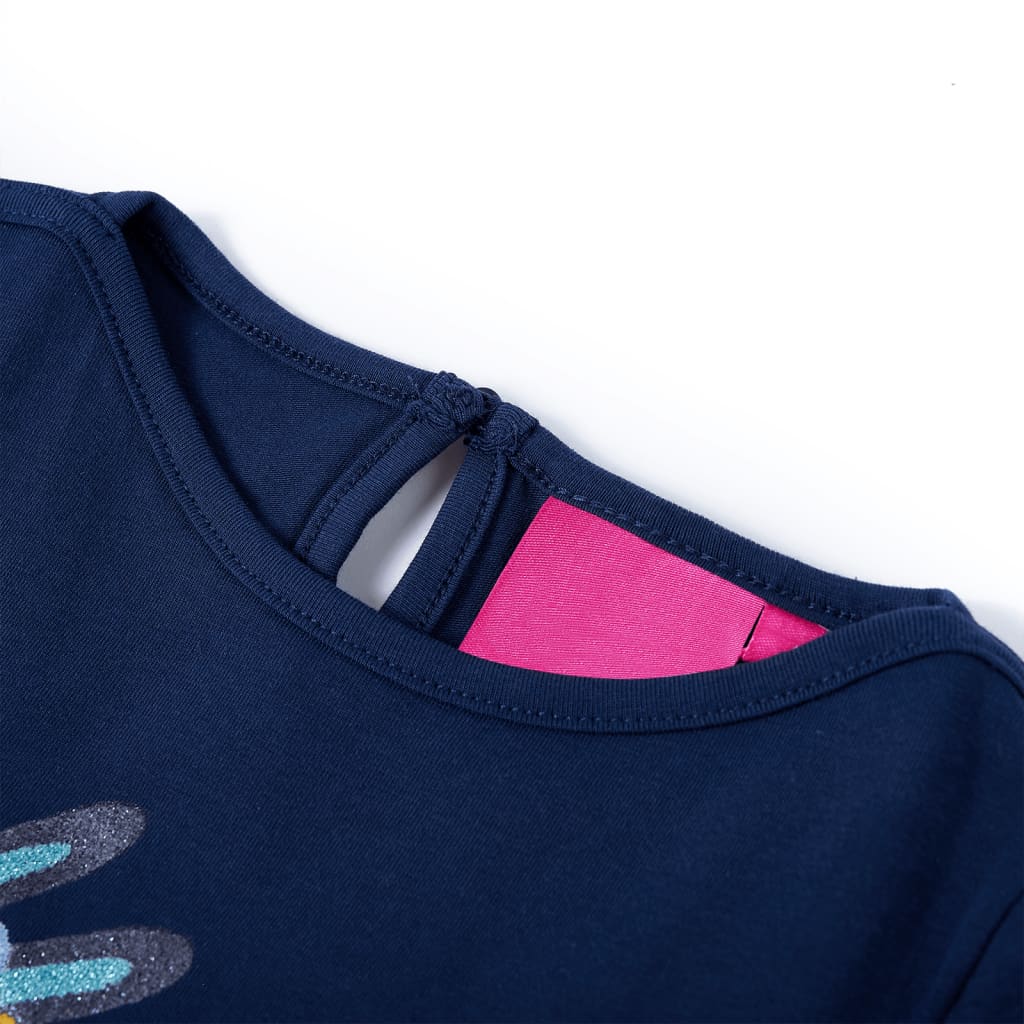 Kindershirt met lange mouwen 128 marineblauw Blauw
