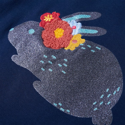 Kindershirt met lange mouwen 128 marineblauw Blauw