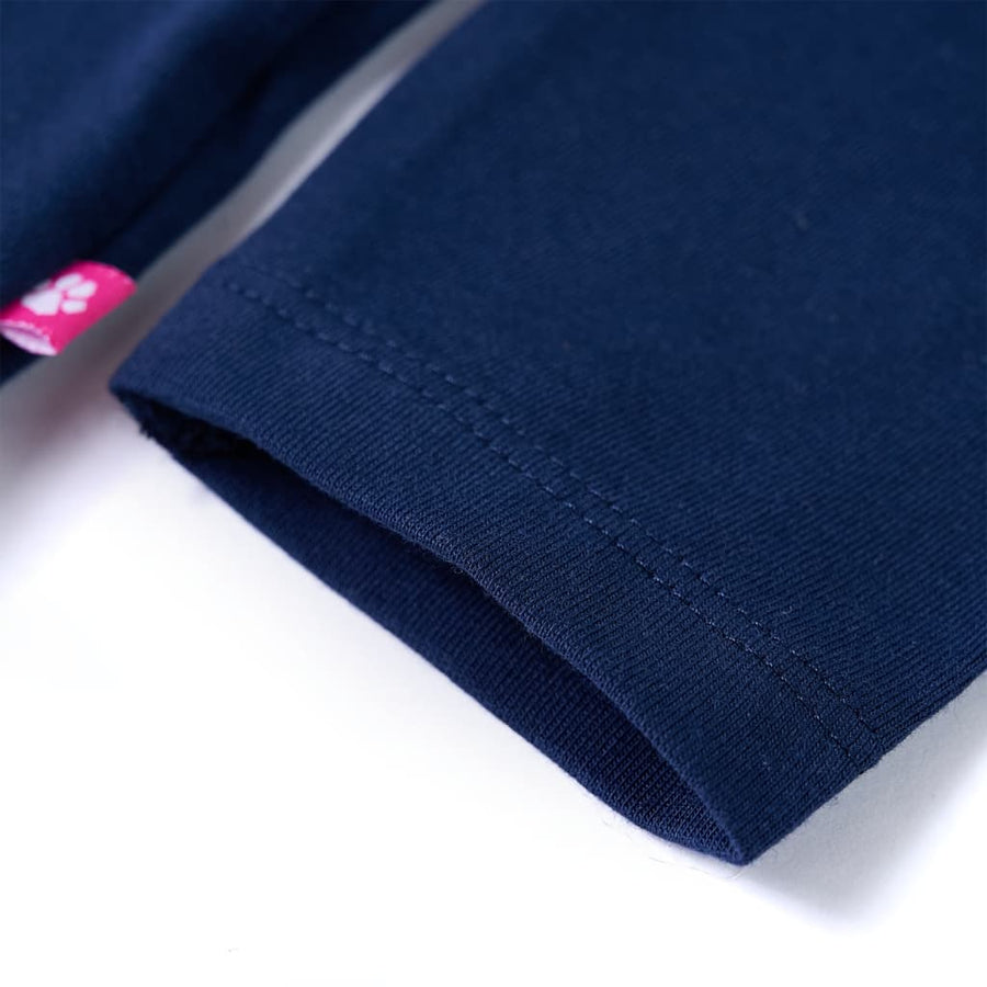 Kindershirt met lange mouwen 128 marineblauw Blauw