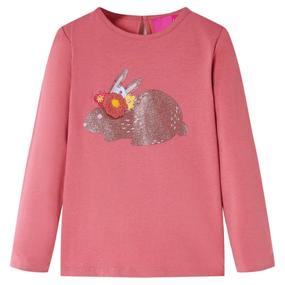 Kindershirt met lange mouwen 128 oudroze Roze 128