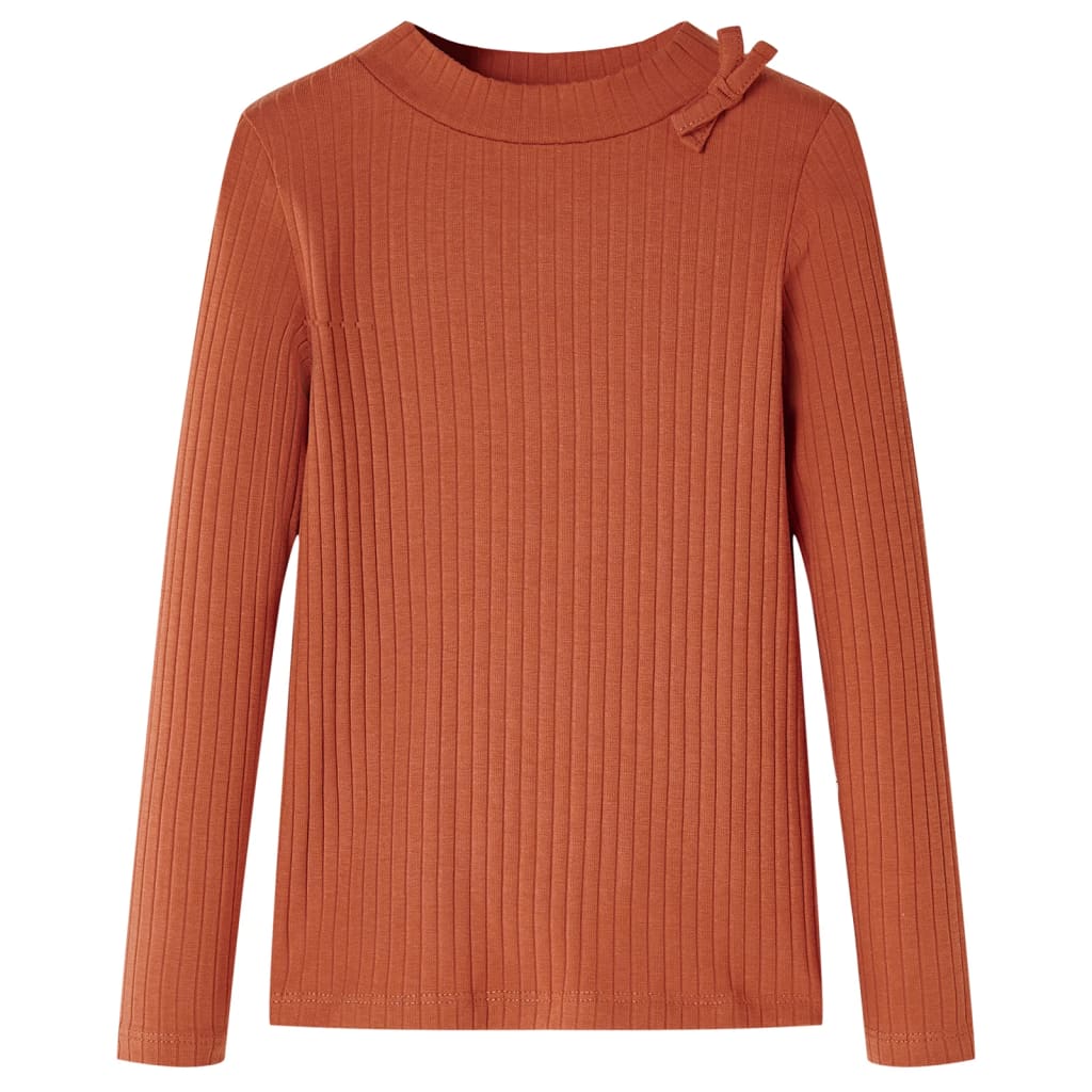 Kindershirt met lange mouwen 92 cognackleurig Cognac 92