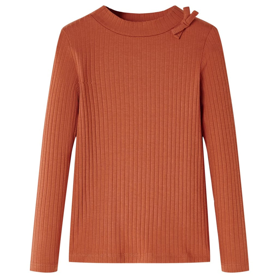Kindershirt met lange mouwen 92 cognackleurig Cognac 92