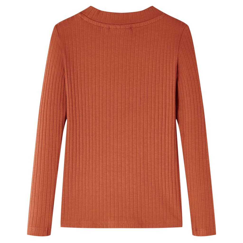 Kindershirt met lange mouwen 92 cognackleurig Cognac 92
