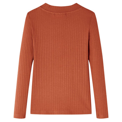 Kindershirt met lange mouwen 92 cognackleurig Cognac 92