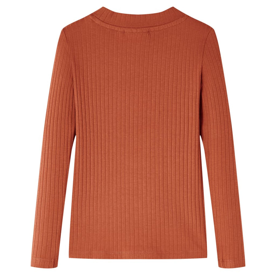 Kindershirt met lange mouwen 92 cognackleurig Cognac 92