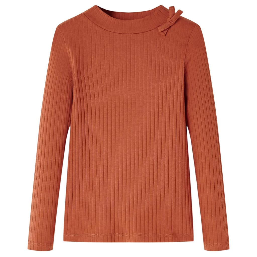 Kindershirt met lange mouwen 104 cognackleurig Cognac 104
