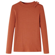 Kindershirt lange mouwen 104 cognac
