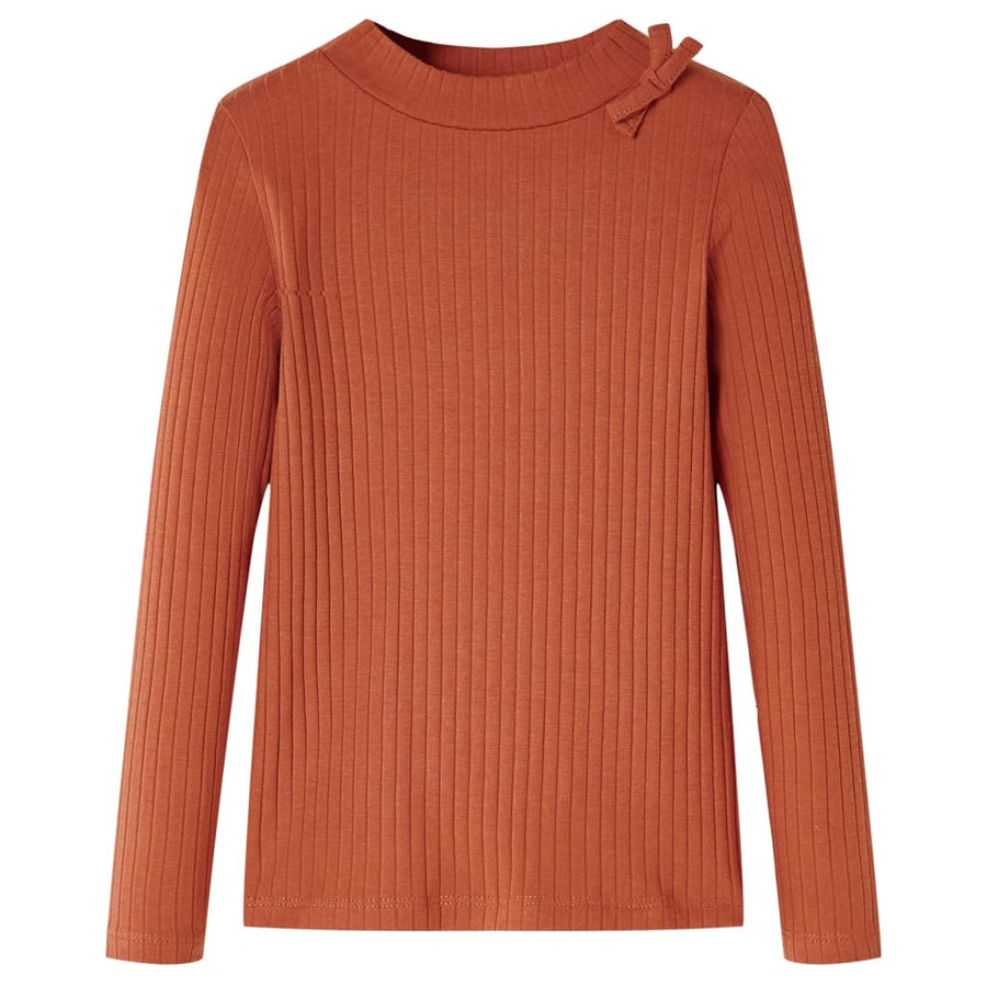 Kindershirt met lange mouwen 104 cognackleurig Cognac 104