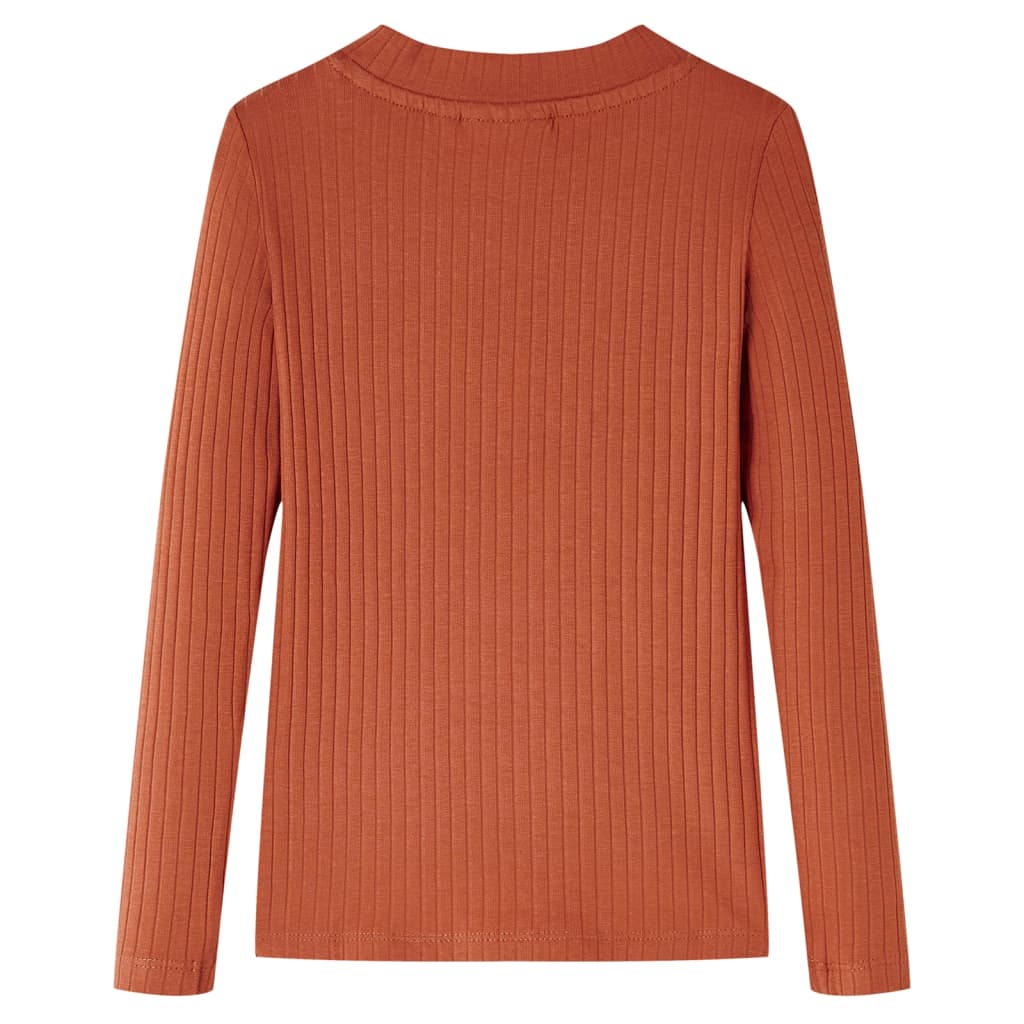 Kindershirt met lange mouwen 104 cognackleurig Cognac 104