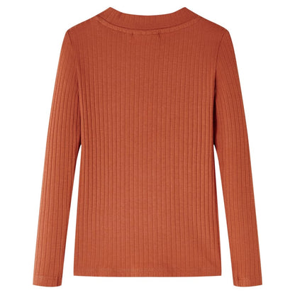 Kindershirt met lange mouwen 104 cognackleurig Cognac 104