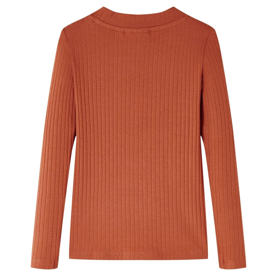 Kindershirt met lange mouwen 104 cognackleurig Cognac 104