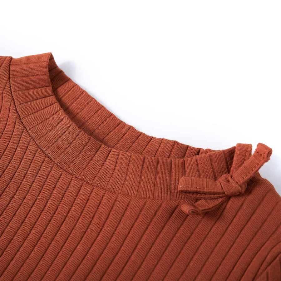 Kindershirt met lange mouwen 104 cognackleurig Cognac 104