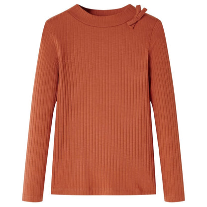 Kindershirt met lange mouwen 116 cognackleurig Cognac 116