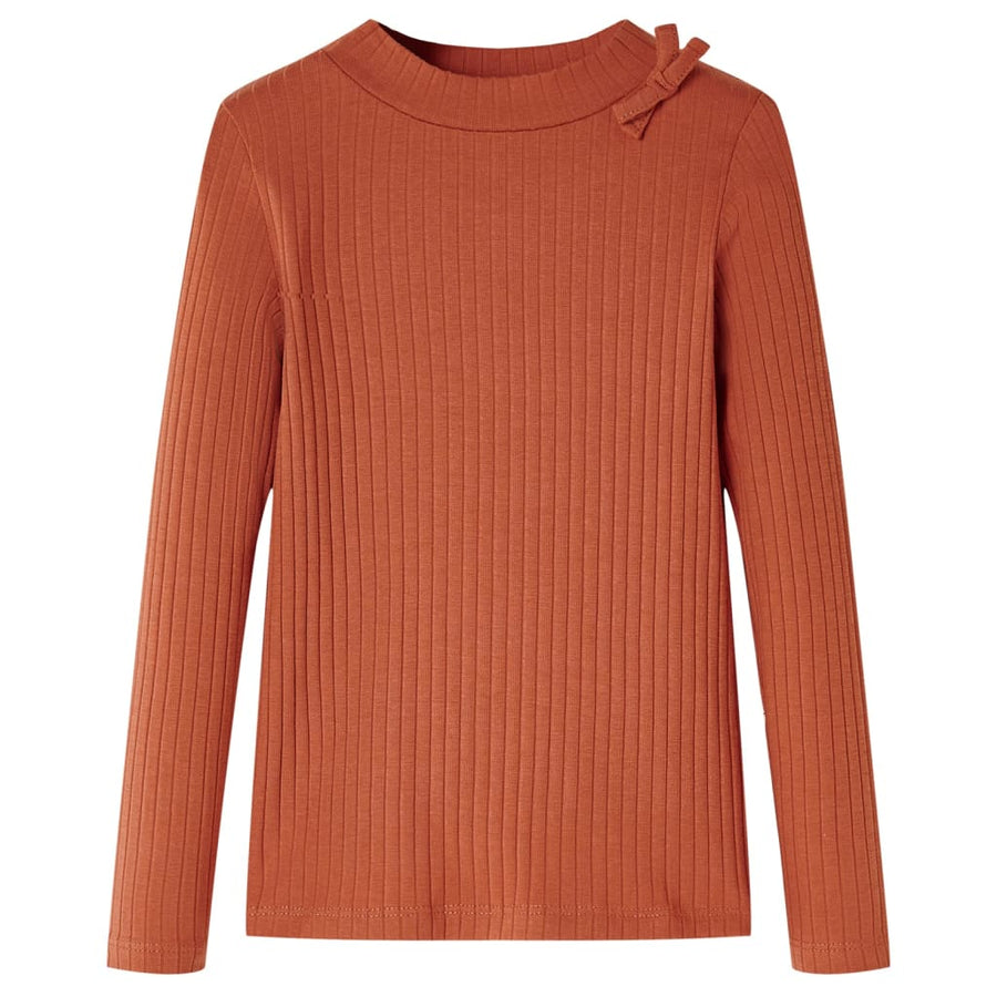 Kindershirt met lange mouwen 116 cognackleurig Cognac 116
