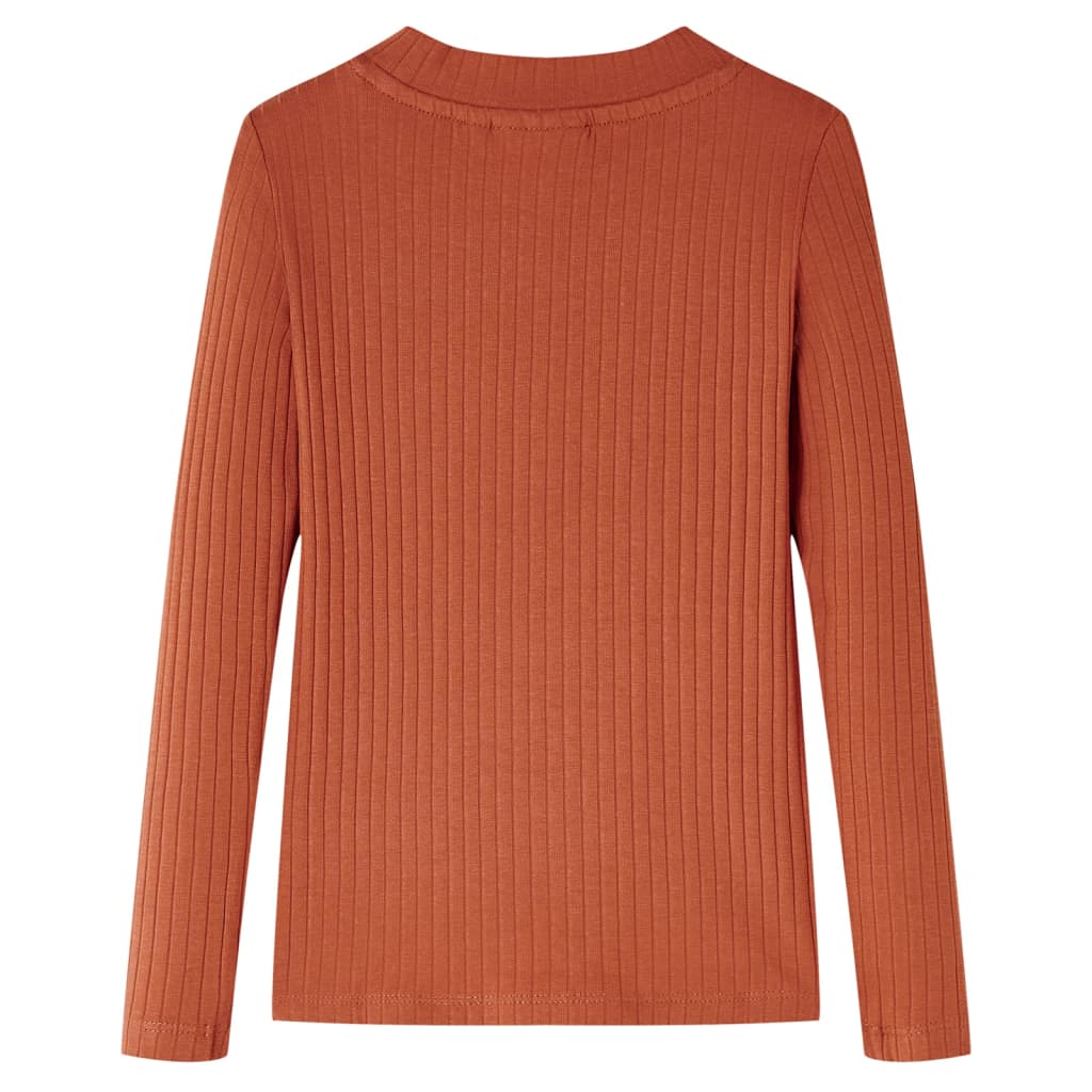 Kindershirt met lange mouwen 116 cognackleurig Cognac 116
