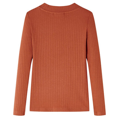 Kindershirt met lange mouwen 116 cognackleurig Cognac 116