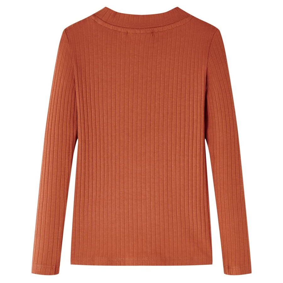Kindershirt met lange mouwen 116 cognackleurig Cognac 116
